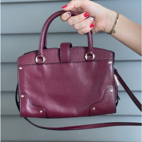 ⭐️Rare⭐️ Coach Willow Floral Mercer Satchel 24 in grain leather. Burgundy. New! - Picture 8 of 14